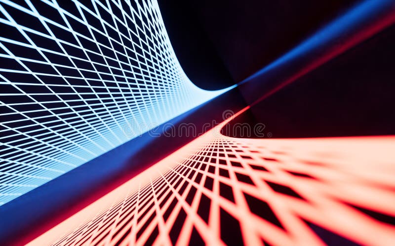 Rendering delle linee di neon luminose 3d royalty illustrazione gratis