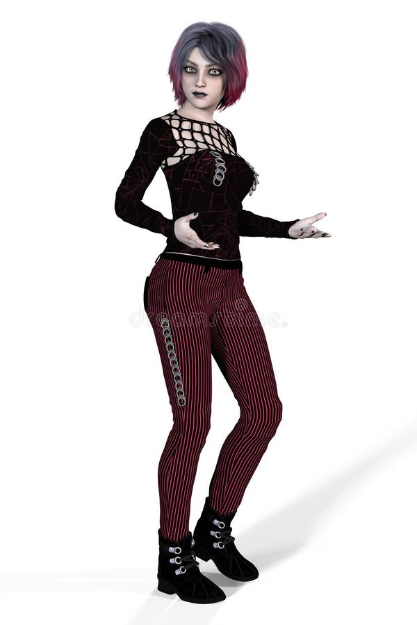 Isolated Goth Girl with Attitude Sitting Stock Illustration - Illustration  of boots, paranormal: 162829673