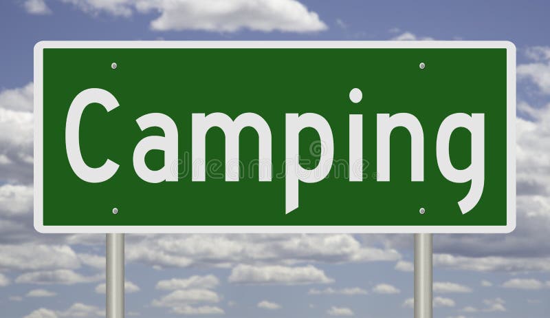 No Camping Sign On Bright Red Background Stock Illustration ...