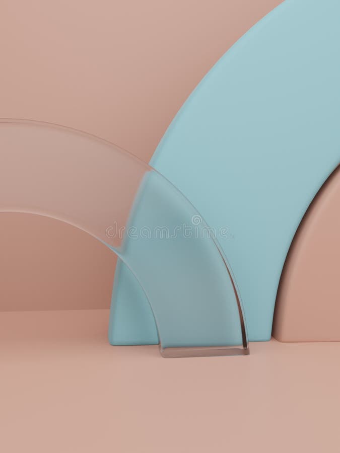 3D Rendering Multi Colors Studio Shot Product Display Background with Rainbow or Clear Acrylic Glass Jigsaw Blocks for Anniversary stock illustration