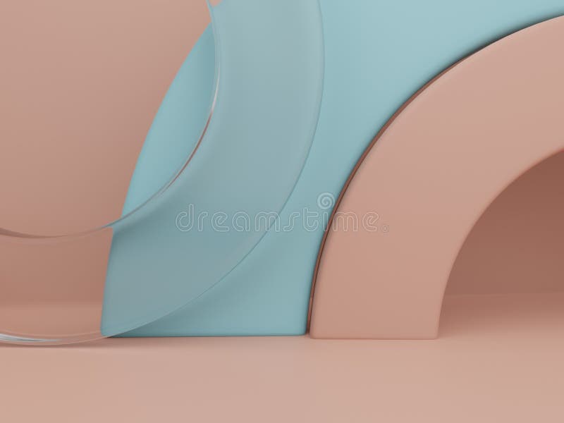 3D Rendering Multi Colors Studio Shot Product Display Background with Rainbow or Clear Acrylic Glass Jigsaw Blocks for Anniversary stock illustration