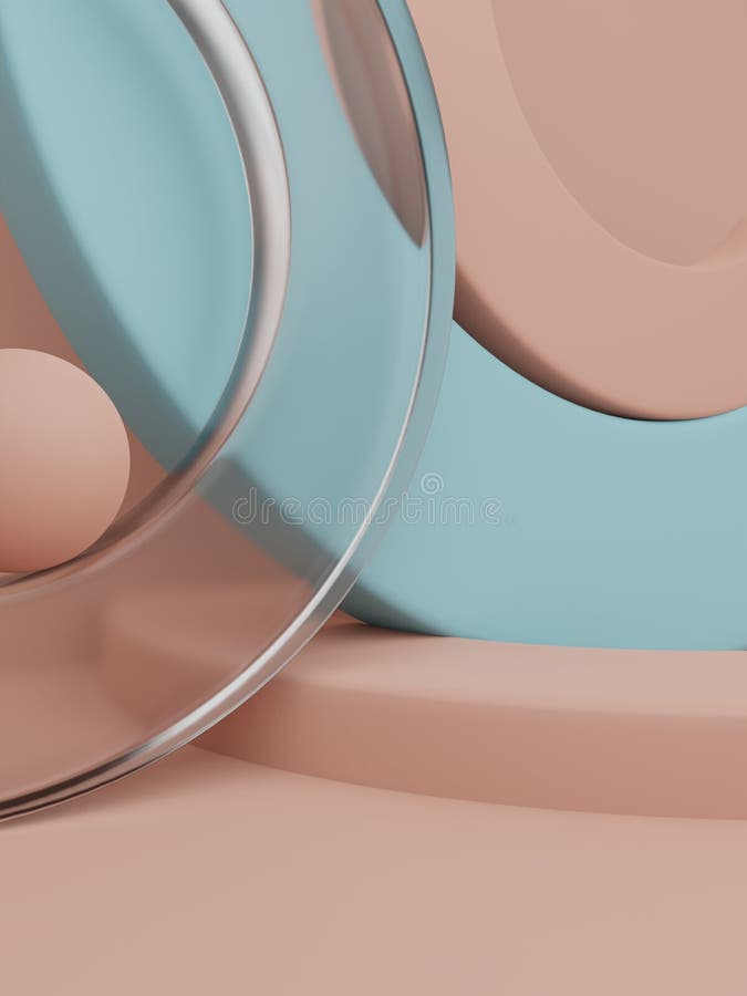 3D Rendering Multi Colors Studio Shot Product Display Background with Rainbow or Clear Acrylic Glass Jigsaw Blocks for Anniversary royalty free illustration