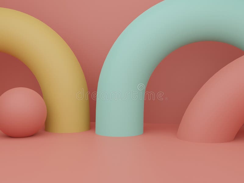 3D Rendering Multi Colors Studio Shot Product Display Background with Rainbow Jigsaw Blocks for Anniversary, Celebration or Party stock illustration