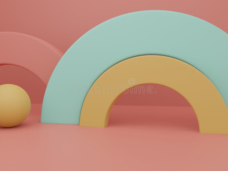 3D Rendering Multi Colors Studio Shot Product Display Background with Rainbow Jigsaw Blocks for Anniversary, Celebration or Party royalty free illustration