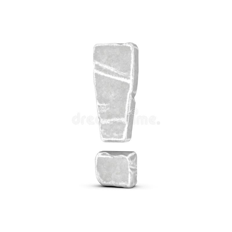 Rendering of stone exclamation point isolated on white background. vector illustration Rendering of stone exclamation point isolated on white background. vector illustration