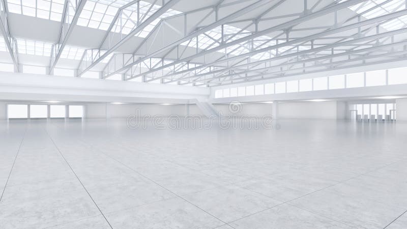 Renderização 3D do espaço de exposição vazio pano de fundo para exposições e eventos Piso de mosaico Mock de marketing