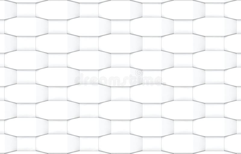 Renderização 3d. padrão quadrado de forma quadrada de tecelagem branca abstrata fundo.