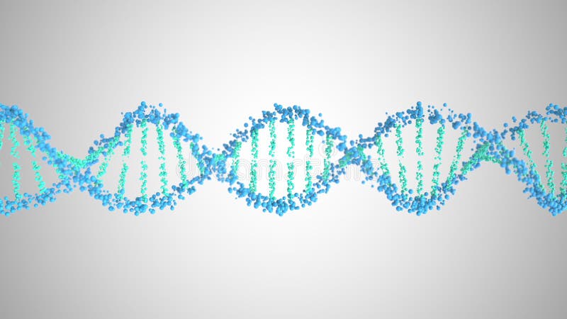 Renderização da molécula dna helix 3d ilustração stock