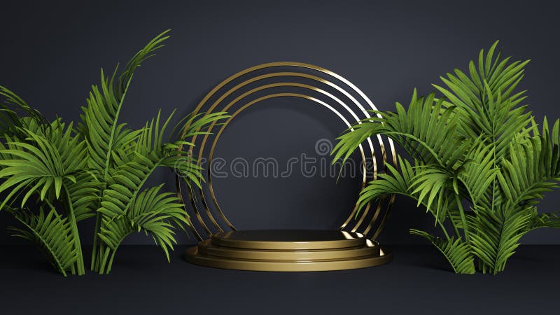 Renderowanie ilustracji 3d. marmurowy piedestał do wystawiania pedestału lub pustej podstawy produktu ilustracja wektor