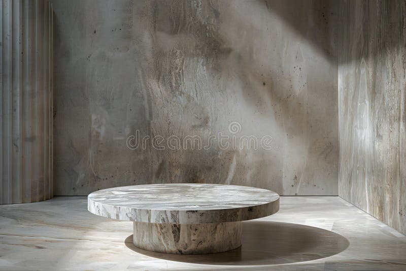 Renderowanie marmurowego podium do wyświetlania produktu w nowoczesnym minimalnym stylu royalty ilustracja