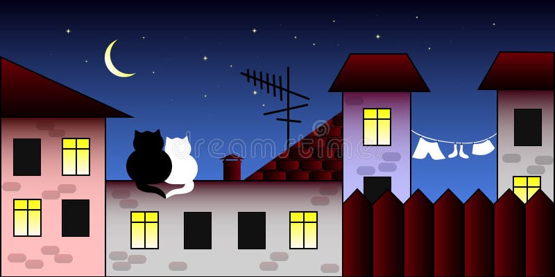 Two cats on the roof. Two cats on the roof