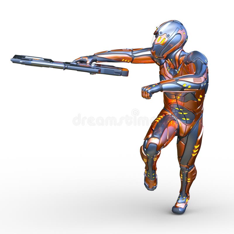 rendi??o de 3D CG do homem do cyber ilustração royalty free rendi??o de 3D CG do homem do cyber ilustração royalty free