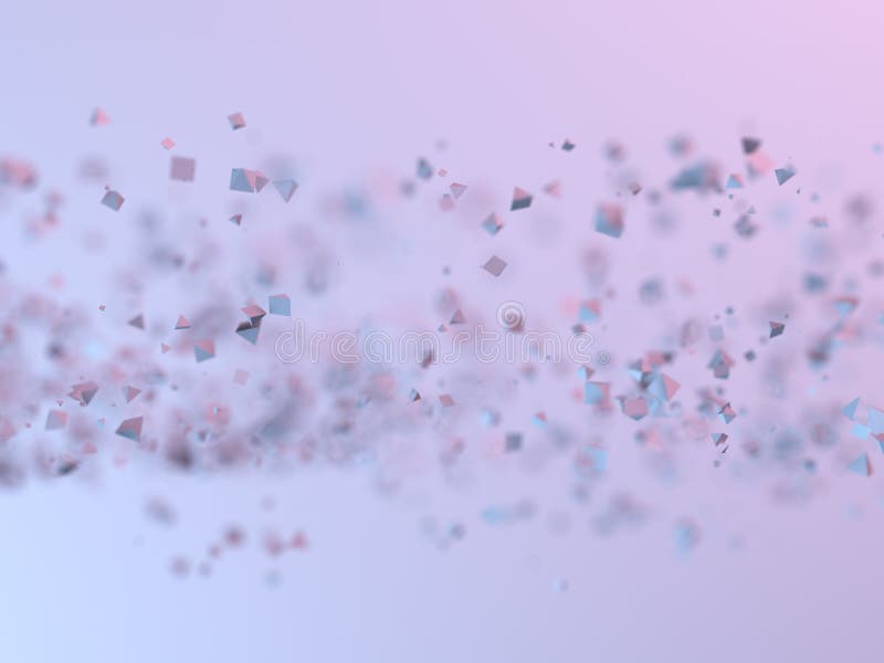 3D Rendering Of A Small Pyramid Particles With Soft Focus On Colored Background Shallow Depth Of Field. 3D Rendering Of A Small Pyramid Particles With Soft Focus On Colored Background Shallow Depth Of Field