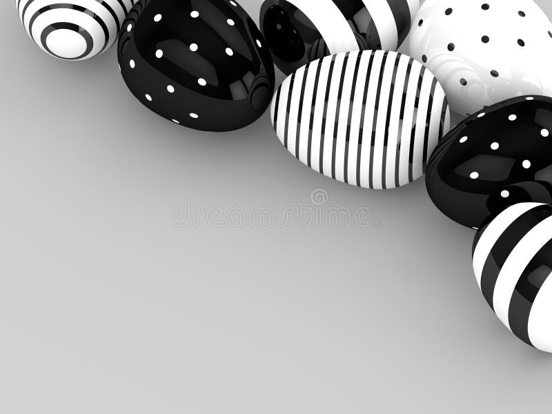 Renderização 3D de ovos de Páscoa com espaço vazio ilustração do vetor