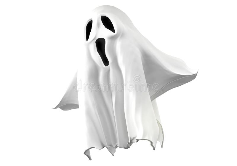 Abóbora de Halloween e fantasma, renderização 3D ilustração do vetor