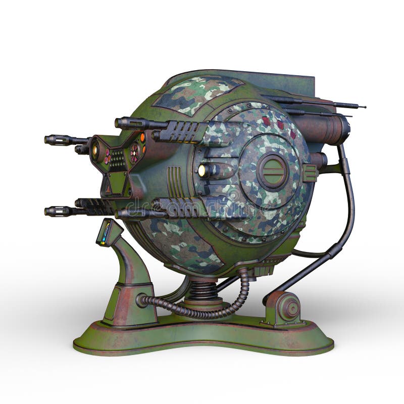 Rendu 3D CG Du Robot-drone Sci-Fi Illustration Stock - Illustration du  rendu, bataille: 158224311