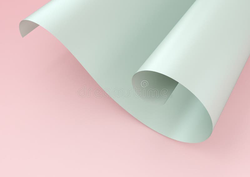 rendu 3d du papier ondulé vert d'isolement sur le fond rose Une partie de papier tournoyé illustration de vecteur rendu 3d du papier ondulé vert d'isolement sur le fond rose Une partie de papier tournoyé illustration de vecteur