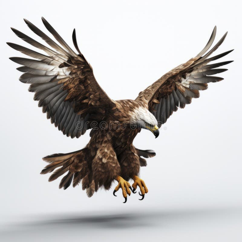 Rendu 3d magnifique d'un majestueux aigle volant illustration libre de droits