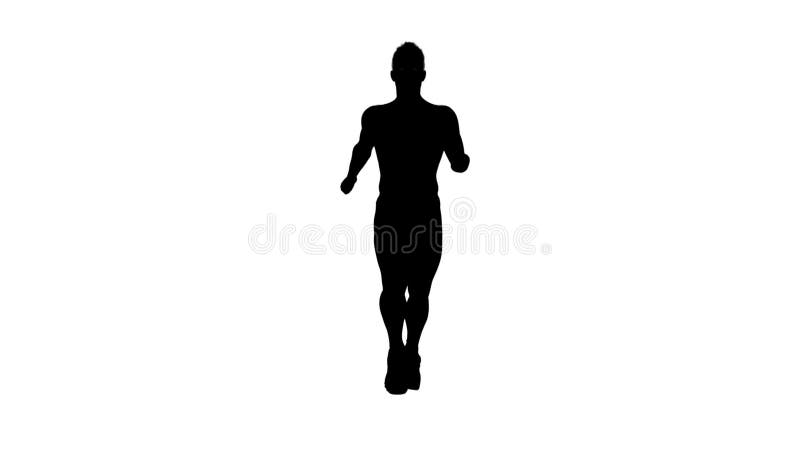Rendu 3d : Silhouettes courant le caractère mâle avec le fond blanc illustration stock