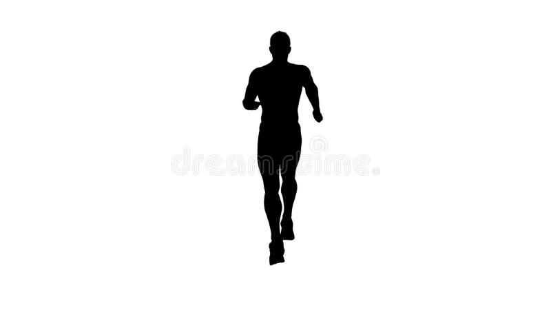 Rendu 3d : Silhouettes courant le caractère mâle avec le fond blanc illustration libre de droits