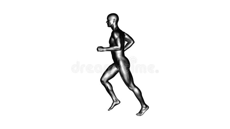 Rendu 3d : Une texture de silver port actuelle de peau de caractère mâle avec le fond blanc illustration libre de droits