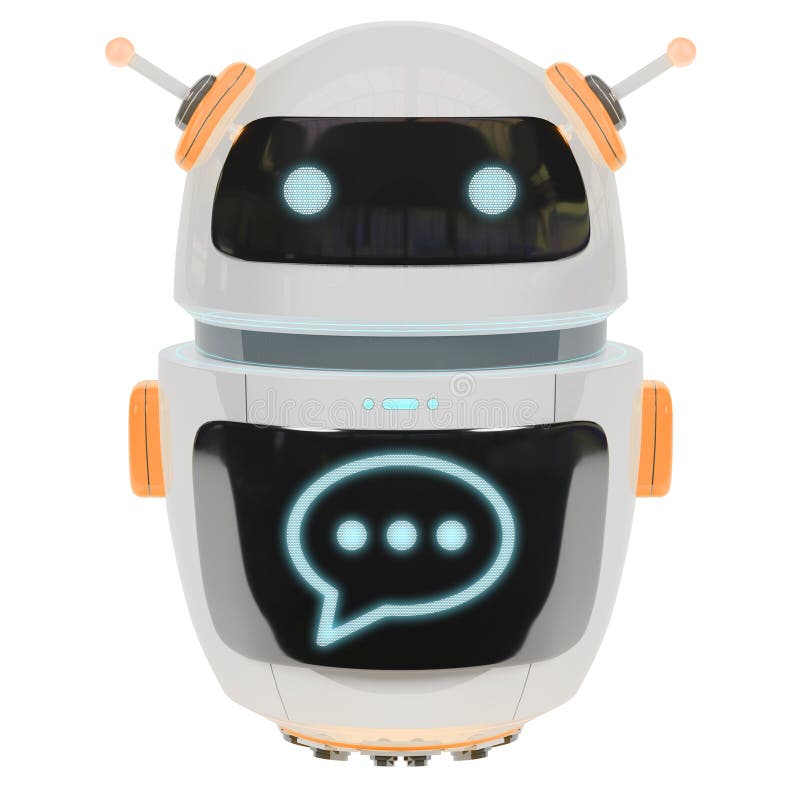 Rendu numérique futuriste du chatbot 3D illustration de vecteur Rendu numérique futuriste du chatbot 3D illustration de vecteur