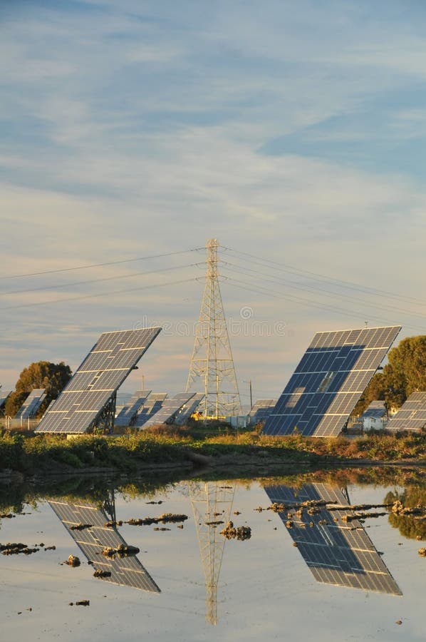 Renewable Energy Solar Panels and Power Tower