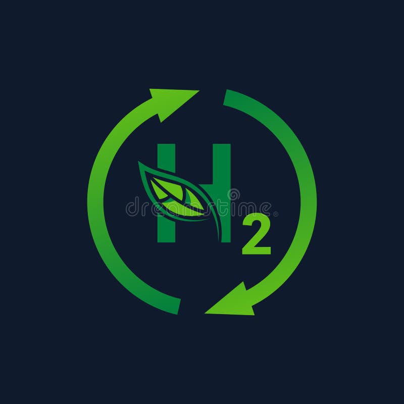 Hydrogen H2 Green Energy Icon. Hydrogen Logo, Vector Illustration
