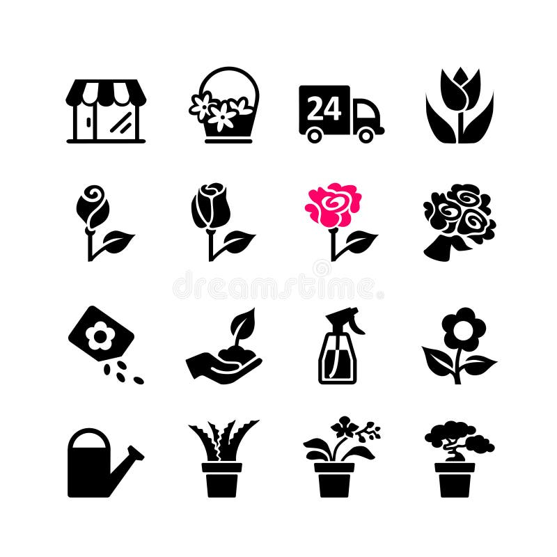 Rengöringsduksymbolsuppsättning - blomsterhandel stock illustrationer Rengöringsduksymbolsuppsättning - blomsterhandel stock illustrationer