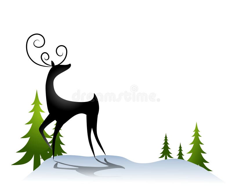 Renna nella neve 2 illustrazione di stock Renna nella neve 2 illustrazione di stock