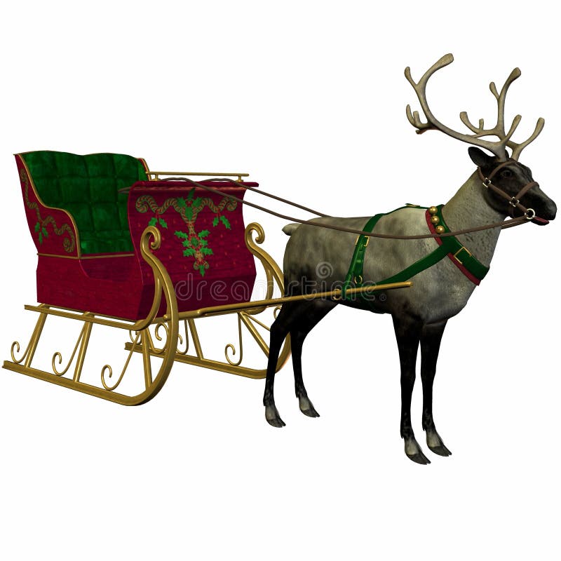 Renne et Sleigh illustration libre de droits Renne et Sleigh illustration libre de droits