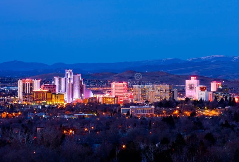 Reno Nevada Skyline stock photo. Image of travel, hotel 36169796