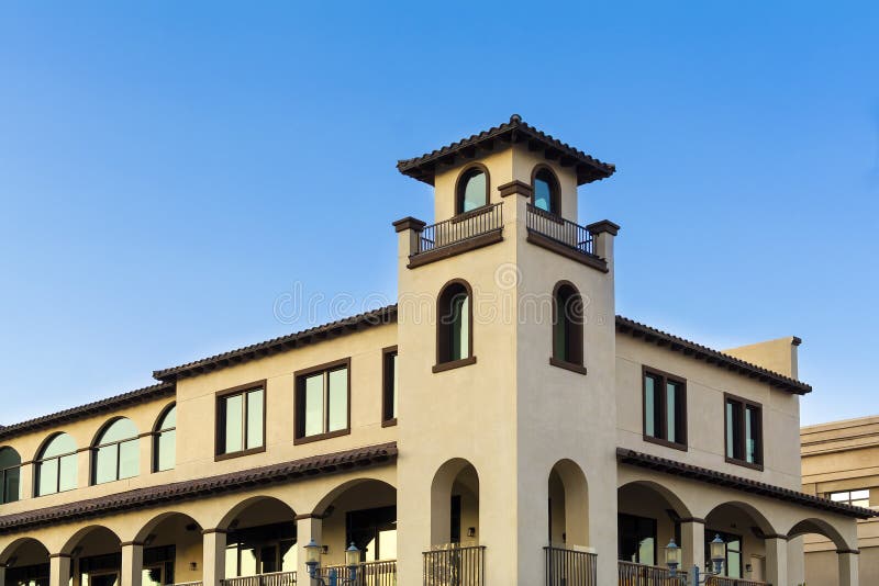 Renovated old building facade