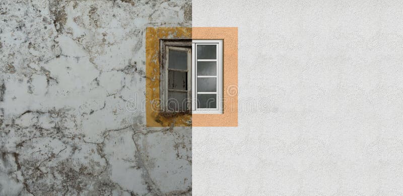 Renovation of an old house facade and window