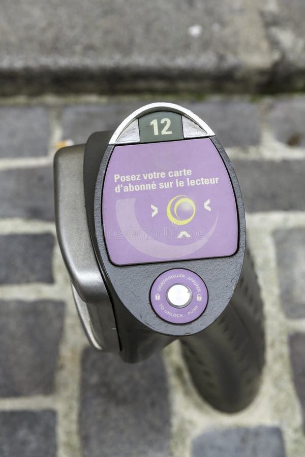Rent a Bicycle Station in Paris Stock Image Image of modern, europe