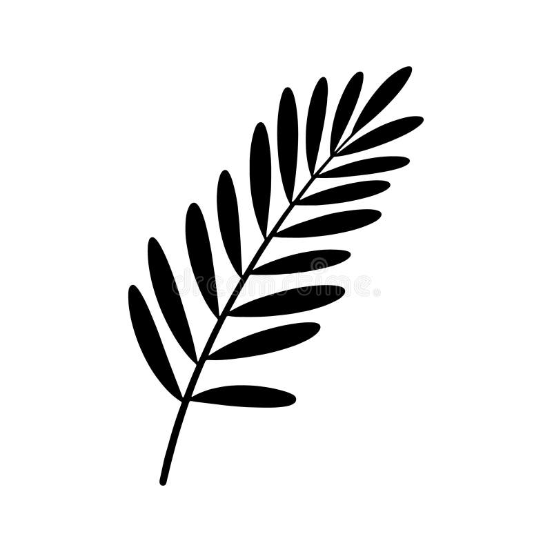 Rent botaniskt emblem. Skarp, svart bladillustration med minsta elegans idealisk som ett typemblemets logotyp eller tatuering vektor illustrationer