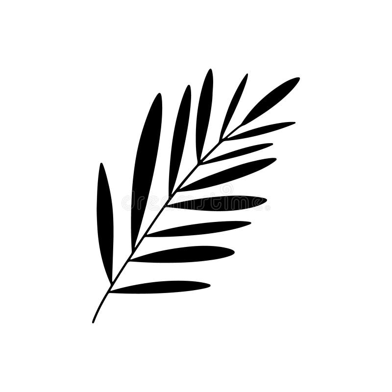 Rent botaniskt emblem. Skarp, svart bladillustration med minsta elegans idealisk som ett typemblemets logotyp eller tatuering vektor illustrationer