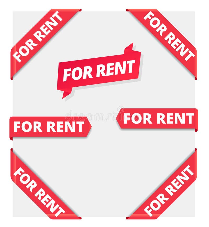Room for rent word on red ribbon headline Vector Image