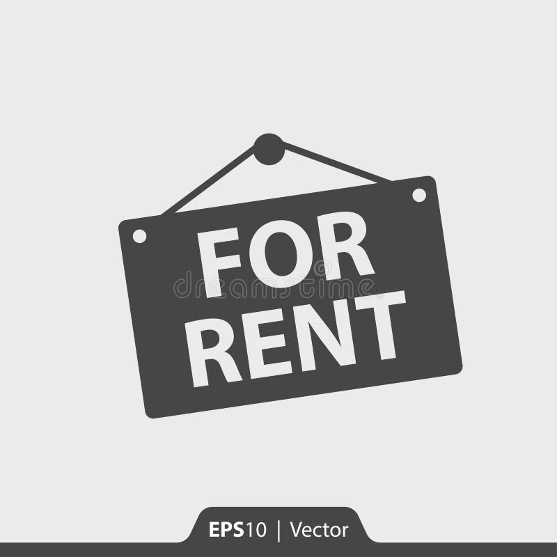 For rent label icon for web and mobile royalty free illustration