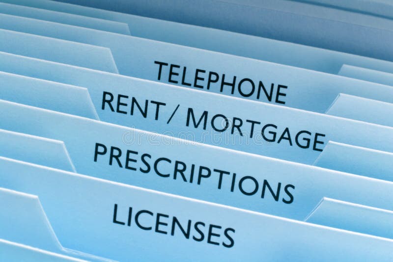 Rent Mortgage Files stock photos Rent Mortgage Files stock photos
