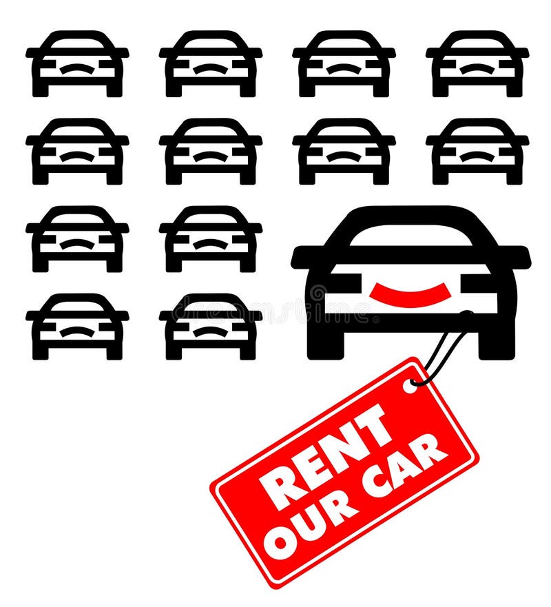Rent our car label stock vector. Illustration of chip 2627768