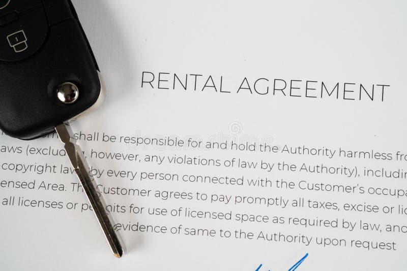 Rental Agreement with Car Keys Stock Photo Image of houyse, paper