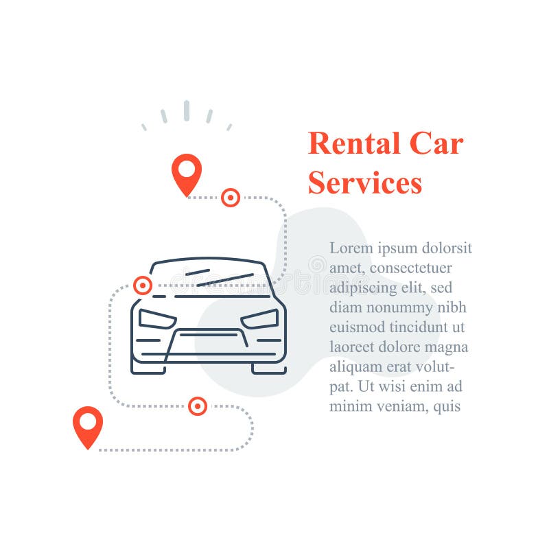 Rental Car Services Concept, Share Auto Transport Stock Vector