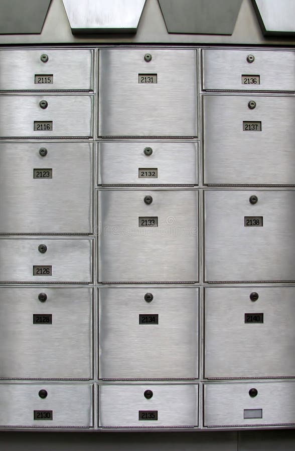 Postal Boxes in a Row stock photo. Image of outdoors, american 4911784
