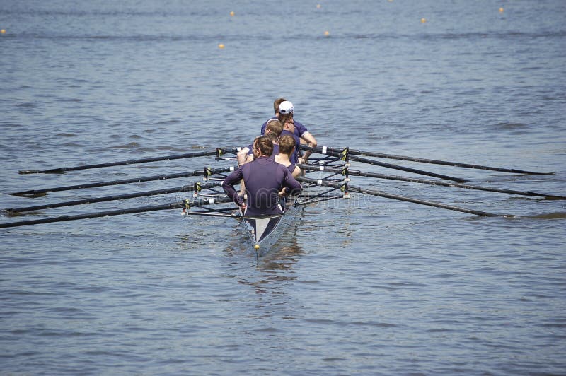 The Georgetown 8-man heavyweight crew returns their boat to the dock. The Georgetown 8-man heavyweight crew returns their boat to the dock