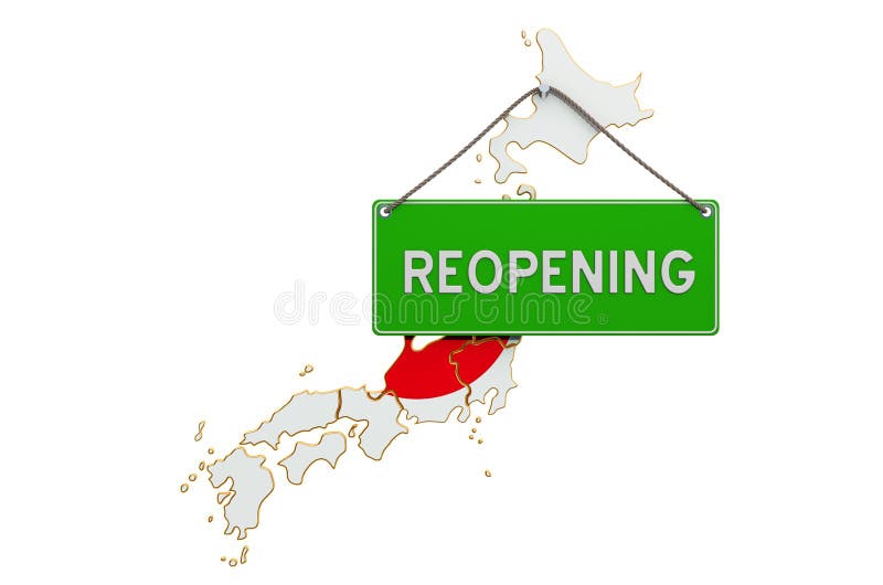 Reopening Japan after Quarantine Concept, 3D Rendering Stock Illustration Illustration of