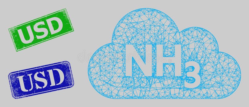 Repade använda frimärken och nät, ammoniak-nät stock illustrationer