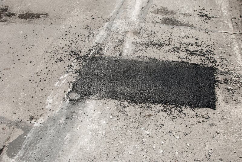 Repair asphalt patch stock image. Image of bitumen, driveway 216926279