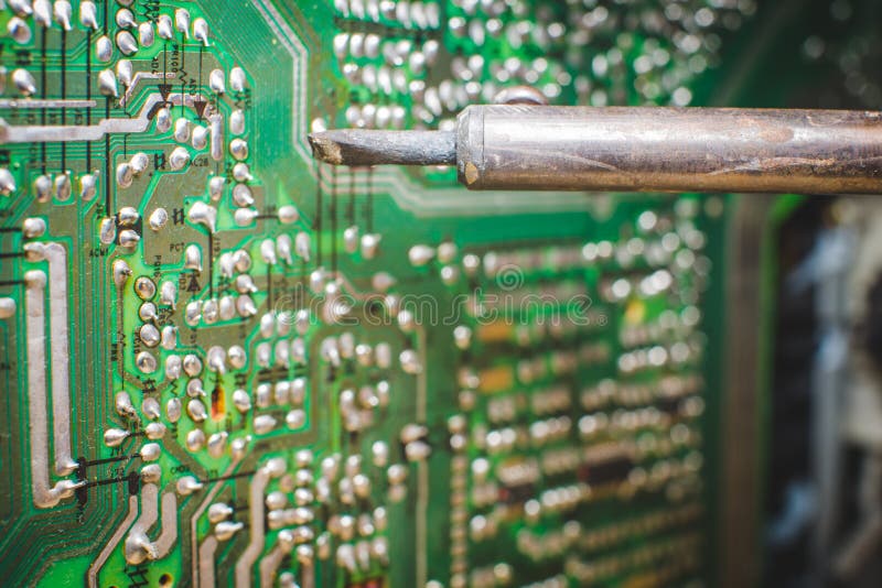 Repair of Electronic Devices, Tin Soldering Parts Stock Image Image