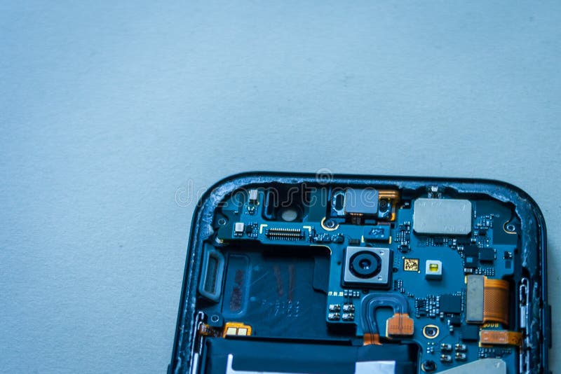 Repair faulty mobile phone on desk. concept of computer hardware, mobile phone, electronic, repairing royalty free stock image